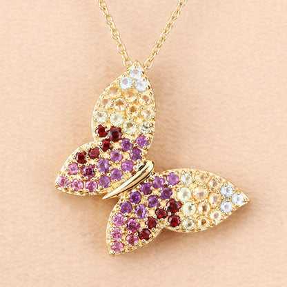 1.62 Carat Genuine Multi Stones .925 Sterling Silver Pendant by Bids.com