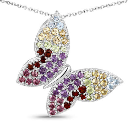 1.62 Carat Genuine Multi Stones .925 Sterling Silver Pendant by Bids.com
