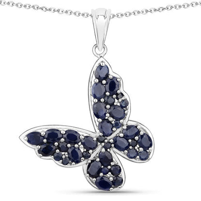4.36 Carat Genuine Blue Sapphire .925 Sterling Silver Pendant by Bids.com