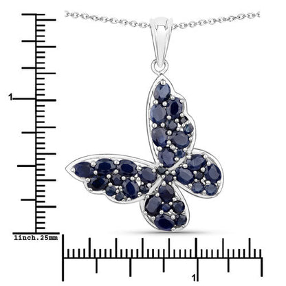 4.36 Carat Genuine Blue Sapphire .925 Sterling Silver Pendant by Bids.com