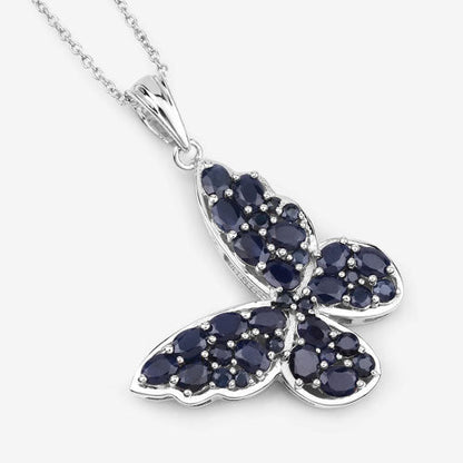 4.36 Carat Genuine Blue Sapphire .925 Sterling Silver Pendant by Bids.com