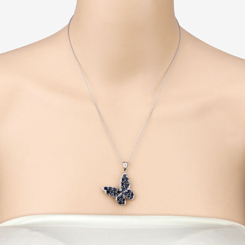 4.36 Carat Genuine Blue Sapphire .925 Sterling Silver Pendant by Bids.com