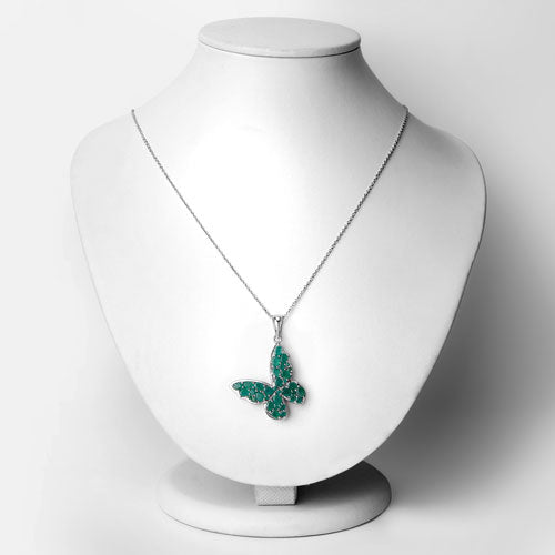 3.13 Carat Genuine Emerald .925 Sterling Silver Pendant  DestGlow