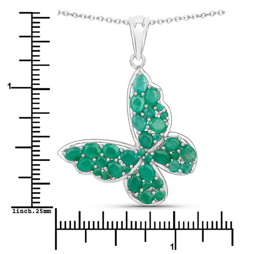 3.13 Carat Genuine Emerald .925 Sterling Silver Pendant  DestGlow