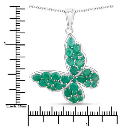 3.13 Carat Genuine Emerald .925 Sterling Silver Pendant  DestGlow