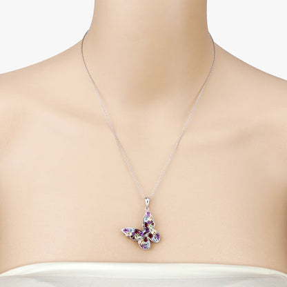 3.80 Carat Genuine Multi Stones .925 Sterling Silver Pendant by Bids.com