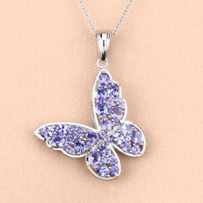 3.78 Carat Genuine Tanzanite .925 Sterling Silver Pendant by Bids.com
