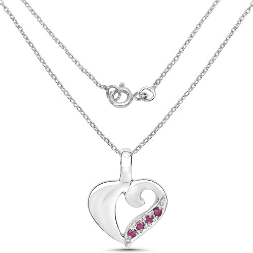 0.18 Carat Genuine Ruby .925 Sterling Silver Pendant by Bids.com