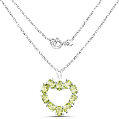 4.50 Carat Genuine Peridot .925 Sterling Silver Pendant  DestGlow