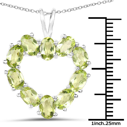 4.50 Carat Genuine Peridot .925 Sterling Silver Pendant  DestGlow