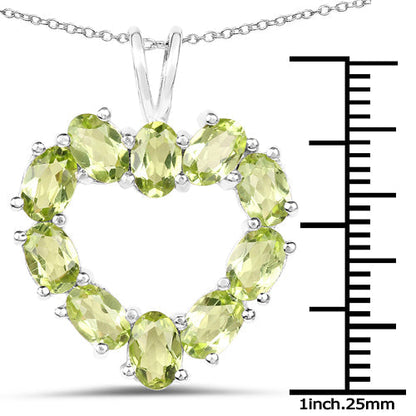 4.50 Carat Genuine Peridot .925 Sterling Silver Pendant  DestGlow