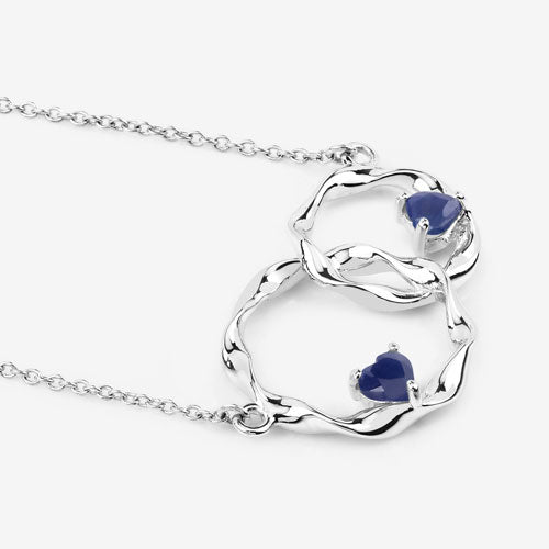 0.70 Carat Genuine Blue Sapphire .925 Sterling Silver Pendant by Bids.com