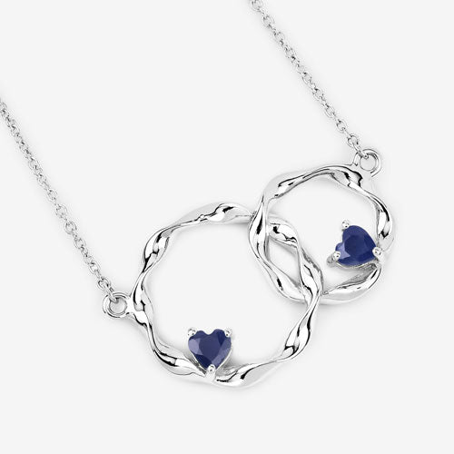 0.70 Carat Genuine Blue Sapphire .925 Sterling Silver Pendant by Bids.com