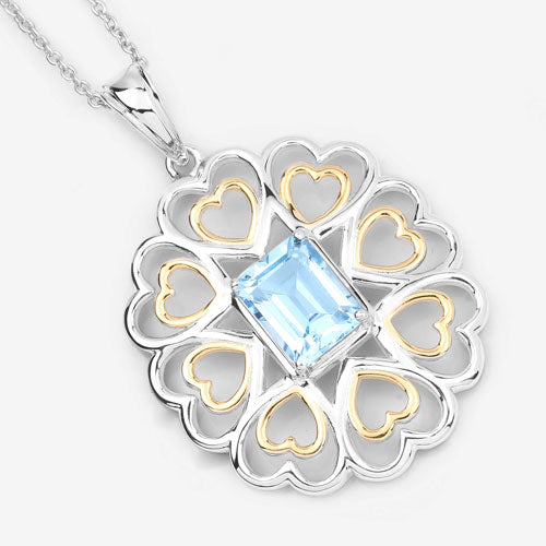 2.60 Carat Genuine Blue Topaz .925 Sterling Silver Pendant by Bids.com