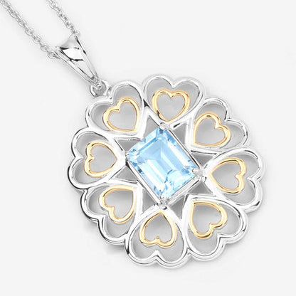 2.60 Carat Genuine Blue Topaz .925 Sterling Silver Pendant by Bids.com