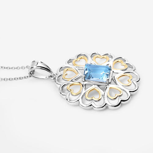 2.60 Carat Genuine Blue Topaz .925 Sterling Silver Pendant by Bids.com