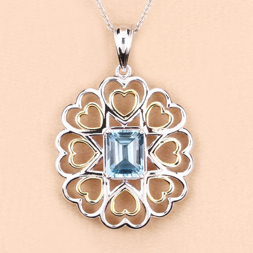 2.60 Carat Genuine Blue Topaz .925 Sterling Silver Pendant by Bids.com