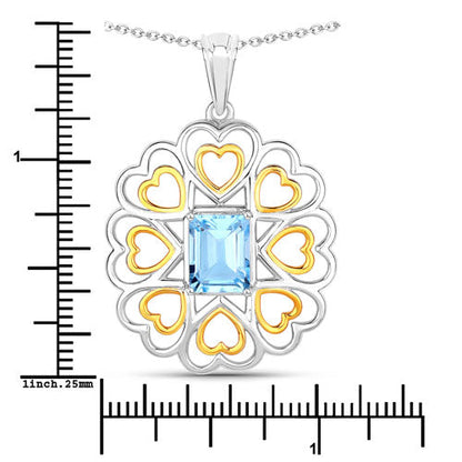 2.60 Carat Genuine Blue Topaz .925 Sterling Silver Pendant by Bids.com