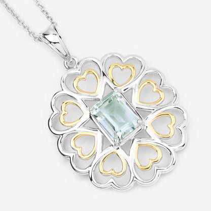 2.10 Carat Genuine Green Amethyst .925 Sterling Silver Pendant by Bids.com