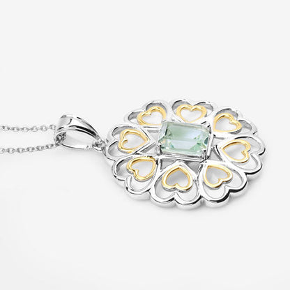 2.10 Carat Genuine Green Amethyst .925 Sterling Silver Pendant by Bids.com
