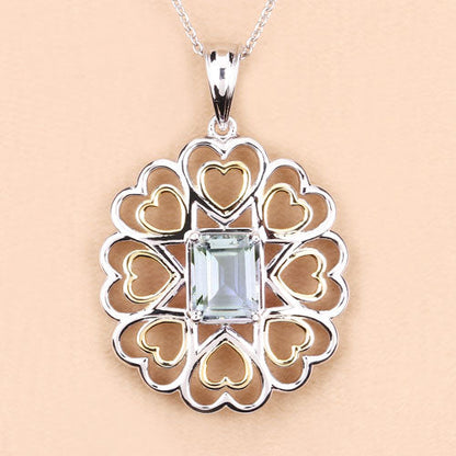 2.10 Carat Genuine Green Amethyst .925 Sterling Silver Pendant by Bids.com
