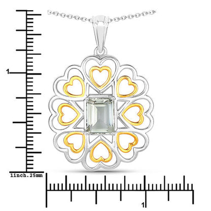 2.10 Carat Genuine Green Amethyst .925 Sterling Silver Pendant by Bids.com