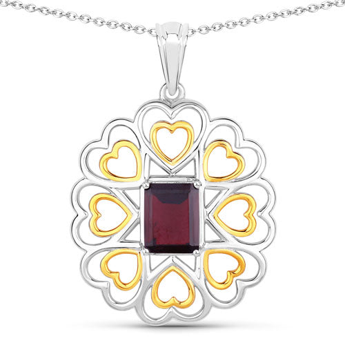 2.55 Carat Genuine Garnet .925 Sterling Silver Pendant by Bids.com
