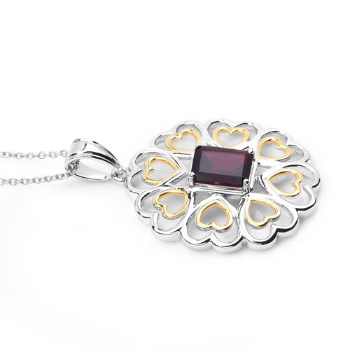 2.55 Carat Genuine Garnet .925 Sterling Silver Pendant by Bids.com