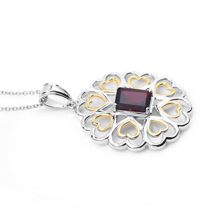 2.55 Carat Genuine Garnet .925 Sterling Silver Pendant by Bids.com