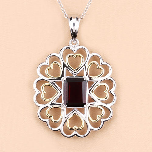 2.55 Carat Genuine Garnet .925 Sterling Silver Pendant by Bids.com