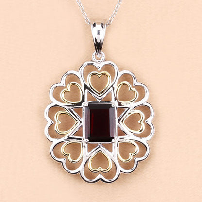 2.55 Carat Genuine Garnet .925 Sterling Silver Pendant by Bids.com