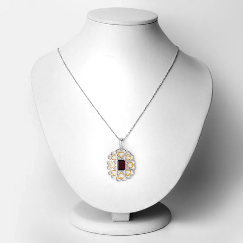 2.55 Carat Genuine Garnet .925 Sterling Silver Pendant by Bids.com