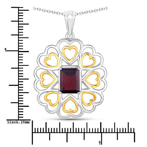 2.55 Carat Genuine Garnet .925 Sterling Silver Pendant by Bids.com