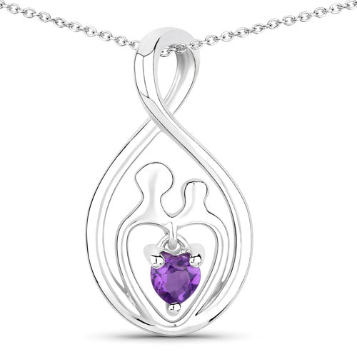 0.15 Carat Genuine Amethyst .925 Sterling Silver Pendant by Bids.com