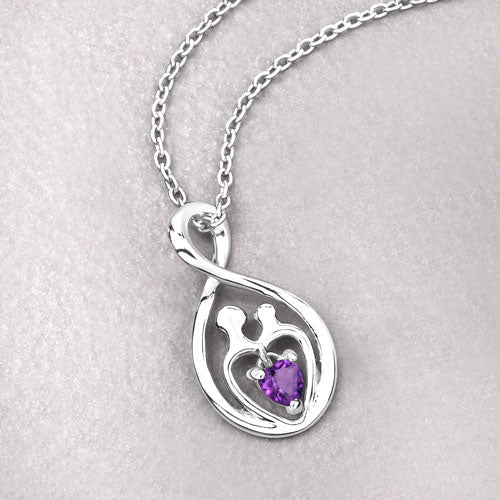 0.15 Carat Genuine Amethyst .925 Sterling Silver Pendant by Bids.com