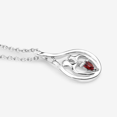 0.14 Carat Genuine Garnet .925 Sterling Silver Pendant by Bids.com