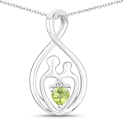 0.15 Carat Genuine Peridot .925 Sterling Silver Pendant by Bids.com