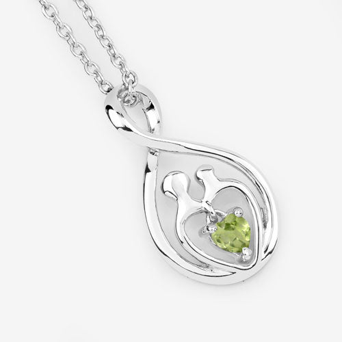 0.15 Carat Genuine Peridot .925 Sterling Silver Pendant by Bids.com