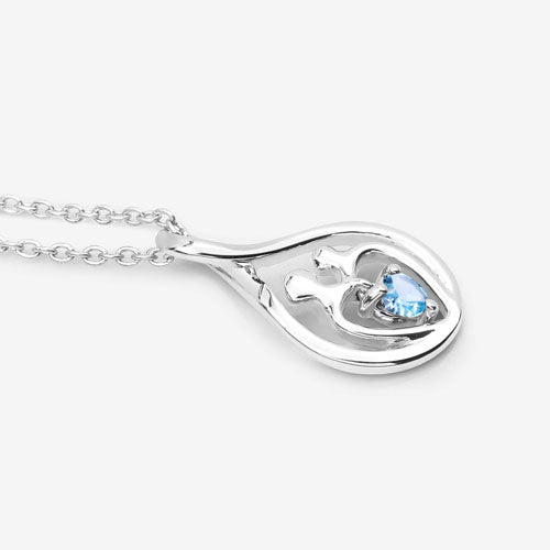0.13 Carat Genuine Swiss Blue Topaz .925 Sterling Silver Pendant  DestGlow