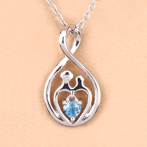 0.13 Carat Genuine Swiss Blue Topaz .925 Sterling Silver Pendant  DestGlow