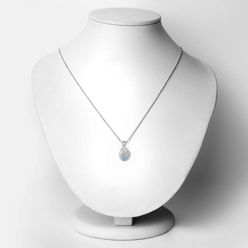 0.13 Carat Genuine Swiss Blue Topaz .925 Sterling Silver Pendant  DestGlow
