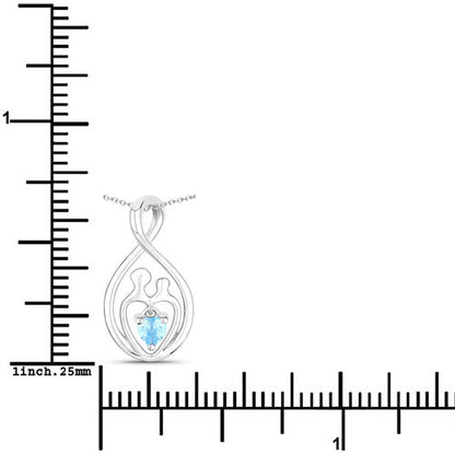 0.13 Carat Genuine Swiss Blue Topaz .925 Sterling Silver Pendant  DestGlow