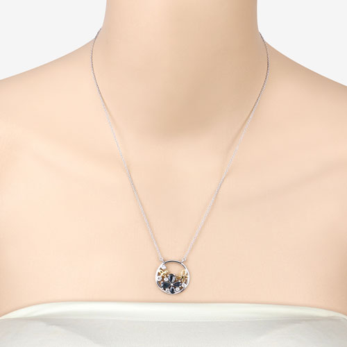 1.41 Carat Genuine Blue Sapphire and White Topaz .925 Sterling Silver Pendant by Bids.com