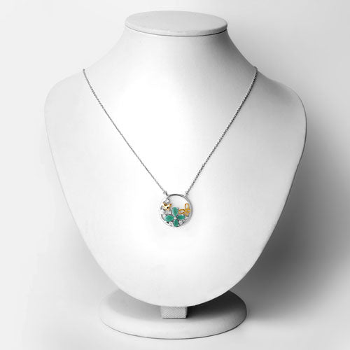 1.35 Carat Genuine Emerald and White Topaz .925 Sterling Silver Pendant by Bids.com