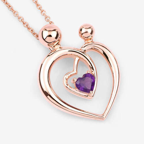 0.25 Carat Genuine Amethyst .925 Sterling Silver Pendant by Bids.com