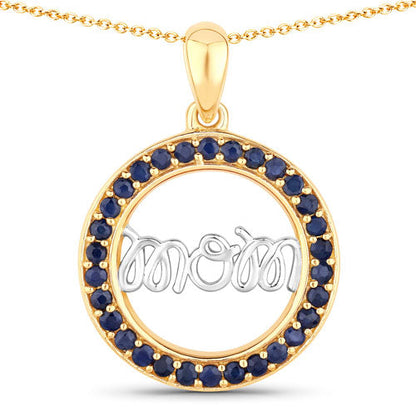 0.64 Carat Genuine Blue Sapphire .925 Sterling Silver Pendant by Bids.com