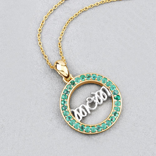 0.54 Carat Genuine Emerald .925 Sterling Silver Pendant by Bids.com