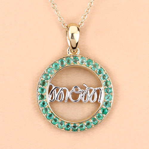 0.54 Carat Genuine Emerald .925 Sterling Silver Pendant by Bids.com