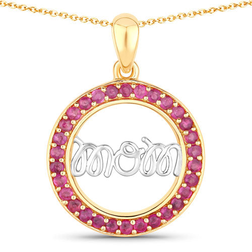 0.64 Carat Genuine Ruby .925 Sterling Silver Pendant by Bids.com