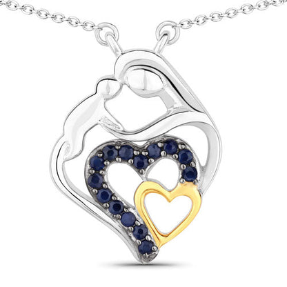 0.28 Carat Genuine Blue Sapphire .925 Sterling Silver Pendant by Bids.com